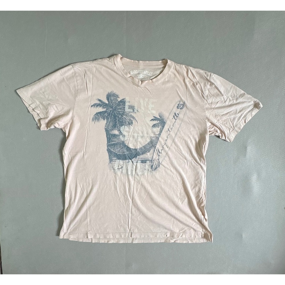 Margaritaville Mens XXL Graphic T-Shirt Live Sun Surf Chill Palm Tree Cotton
